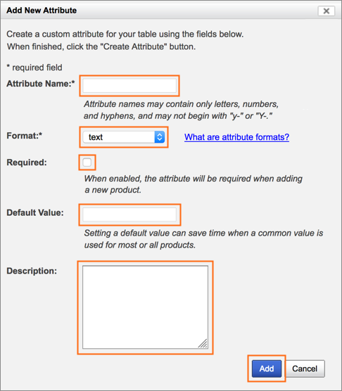Add, edit, or remove attributes from tables | Turbify Help | Turbify Help