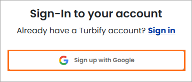 Access Turbify with Google Sign in | Turbify Help | Turbify Help