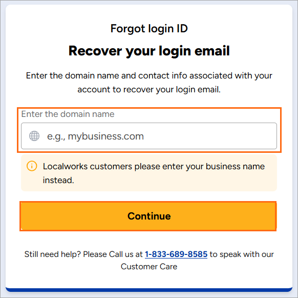 Recover your Turbify login ID | Turbify Help | Turbify Help