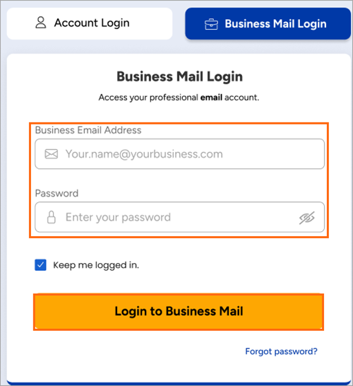 Reset your business email password | Turbify Help | Turbify Help