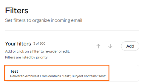 Filters in business email | Turbify Help | Turbify Help