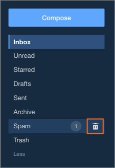 how to empty spam folder in mailbird without verifying