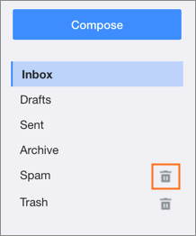 how to empty spam folder in mailbird without verifying