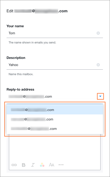 mailbird how to change from address in reply