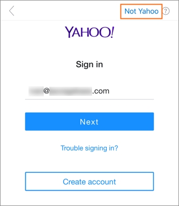 yahoo login page