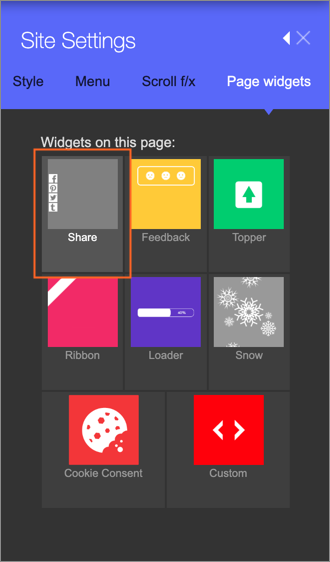 Page widgets