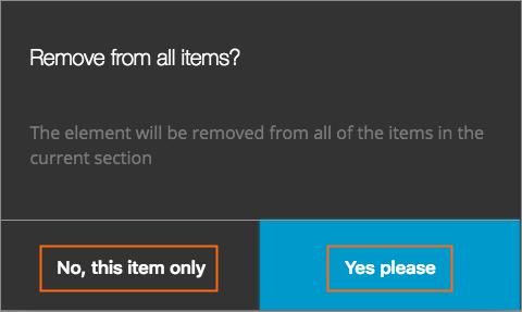 Remove item elements in a section