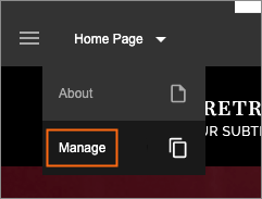 Manage Pages overview