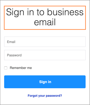 Sign in and access your business email