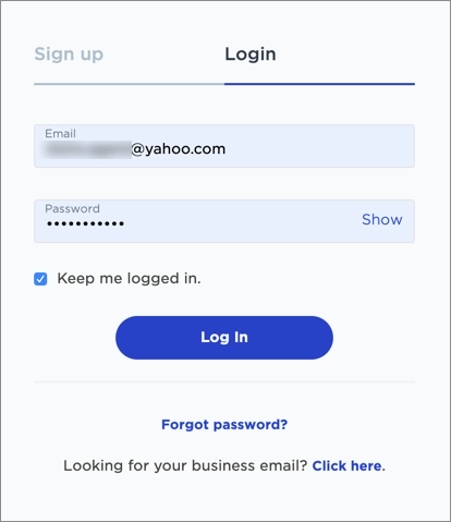 yahoo login page