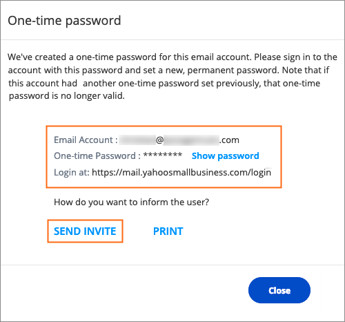 Receiving a one-time password over email