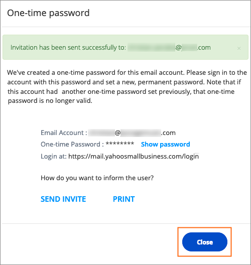 Receiving a one-time password over email