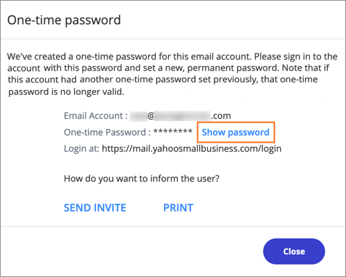 Receiving a one-time password over email