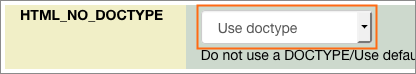 How to change the HTML doctype in Store Editor